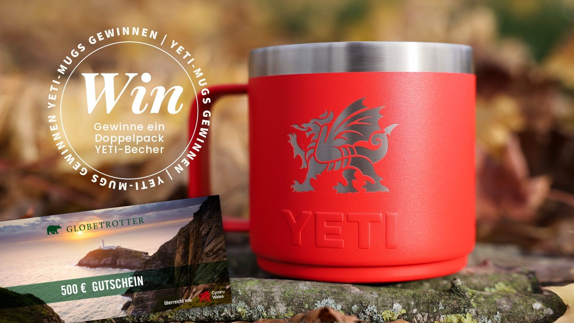 yeti tasse gewinnen visit wales rot mit drache