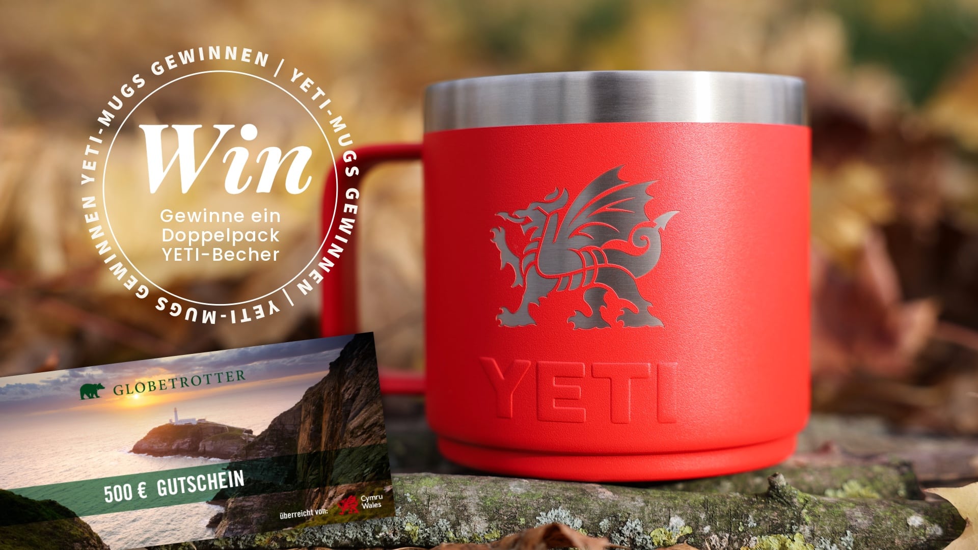 yeti tasse gewinnen visit wales rot mit drache