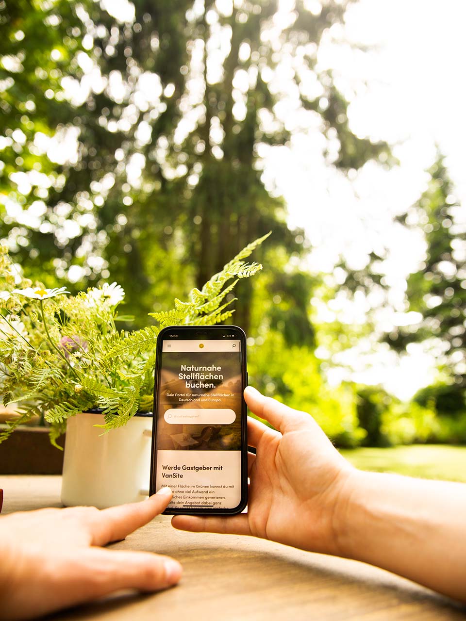 VanSite App am Smartphone