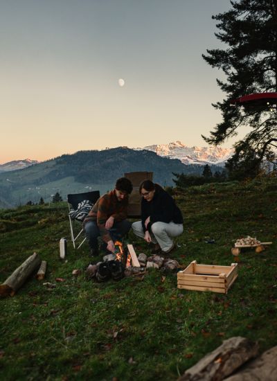 Nomady Alpencamping mit Panorama