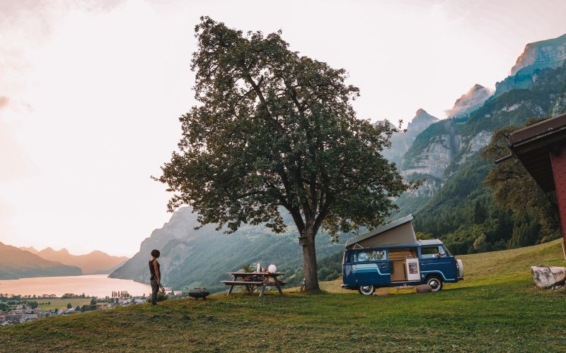 Nomady Camping in den Bergen