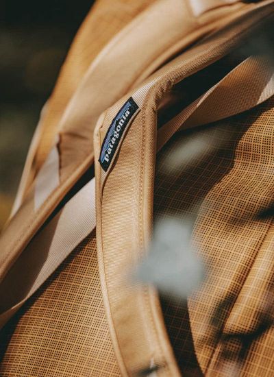 Patagonia Black Hole Duffel 55 Detail Logo am Tragegurt